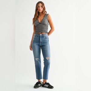 Just Black Distressed Blue Jeans Sz 24